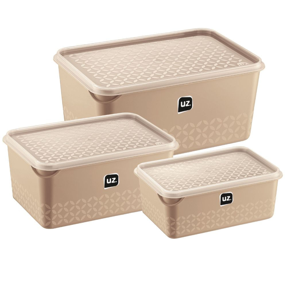 Kit Potes Multiuso UZ UZ1910-TR 3 Peças - CAPUCCINO
