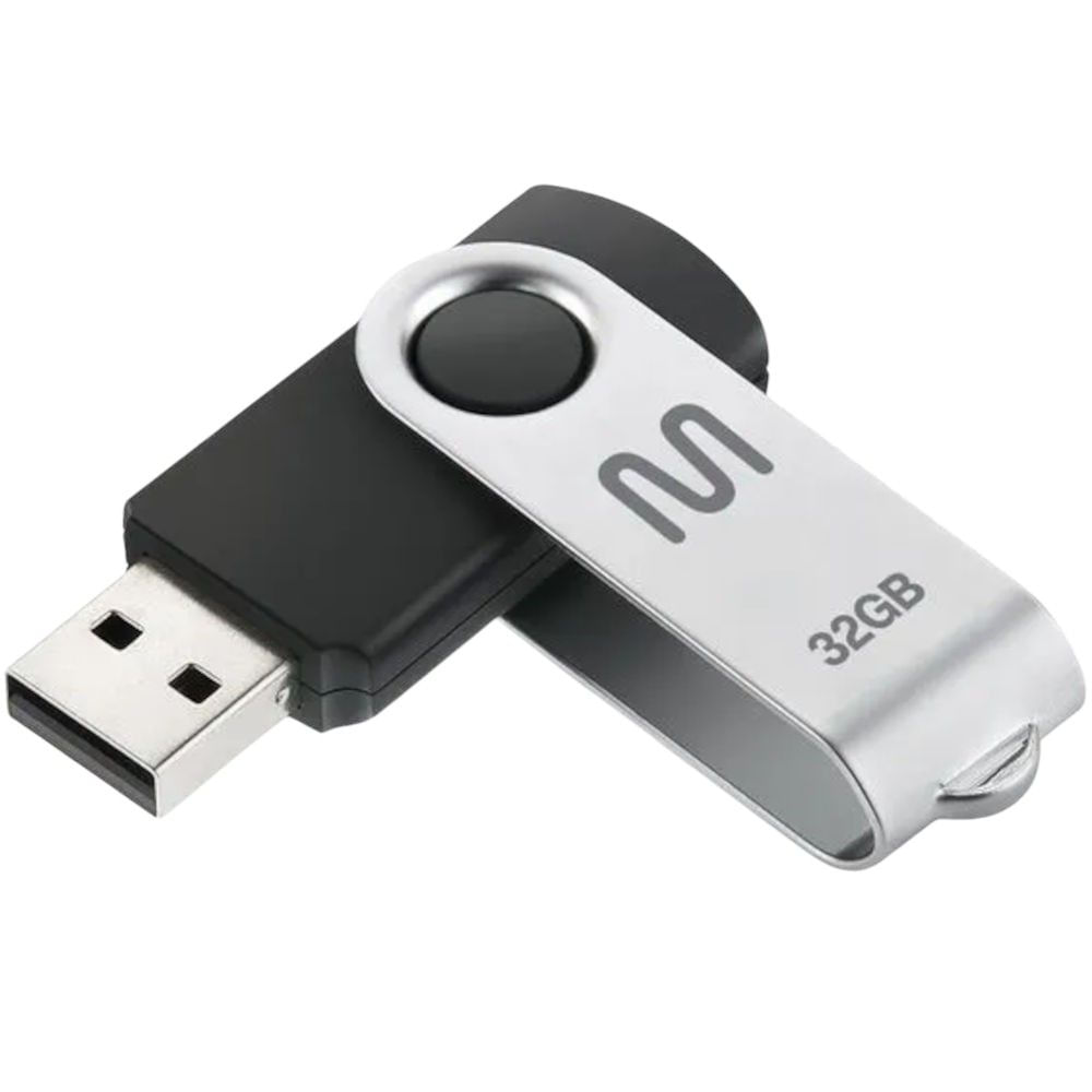Pen drive Multilaser Twist PD589 32GB - PRETO/INOX