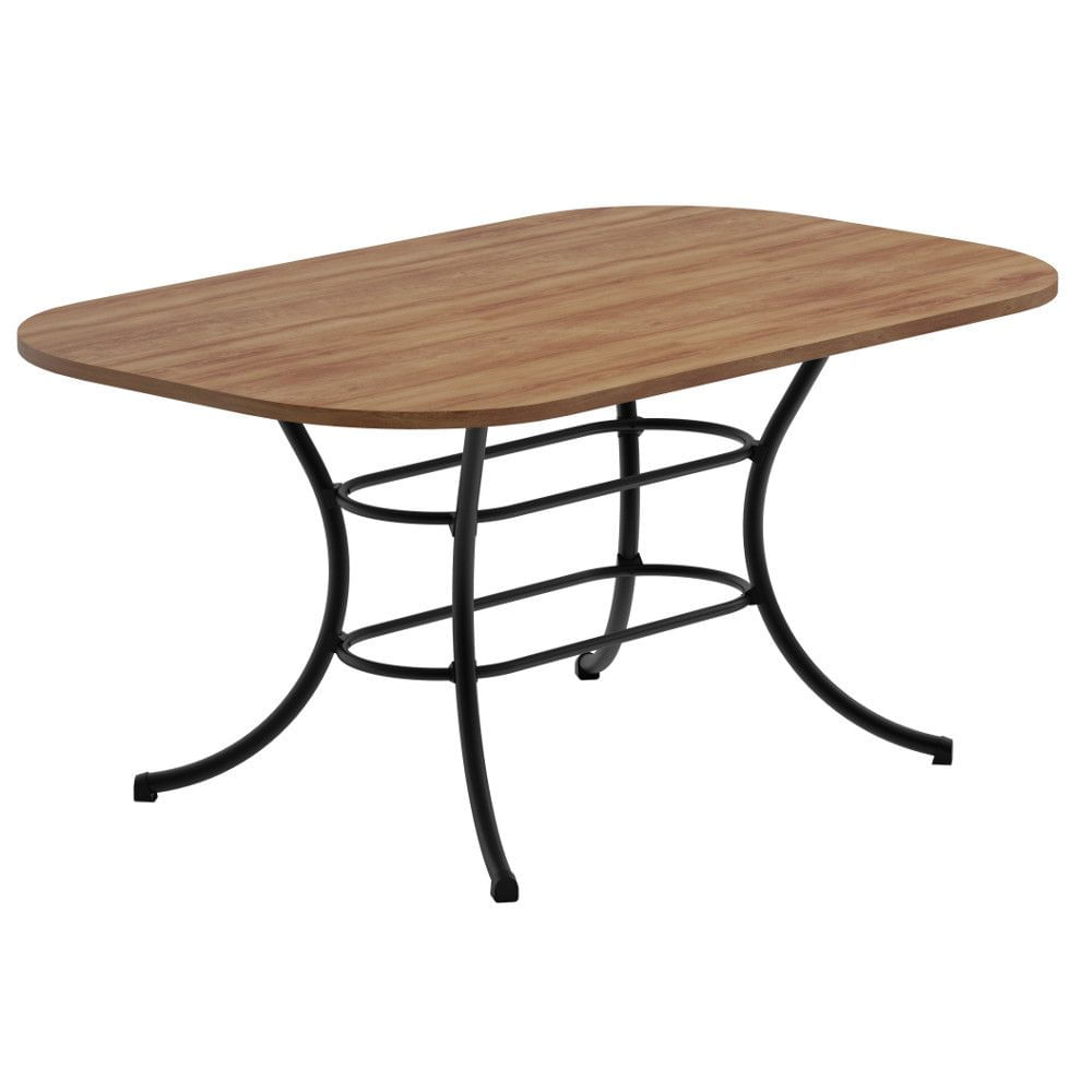 Mesa Carraro 1547 Retangular Pintura Preto Fosco com Tampo MDP - FREIJO/PRETO FOSCO