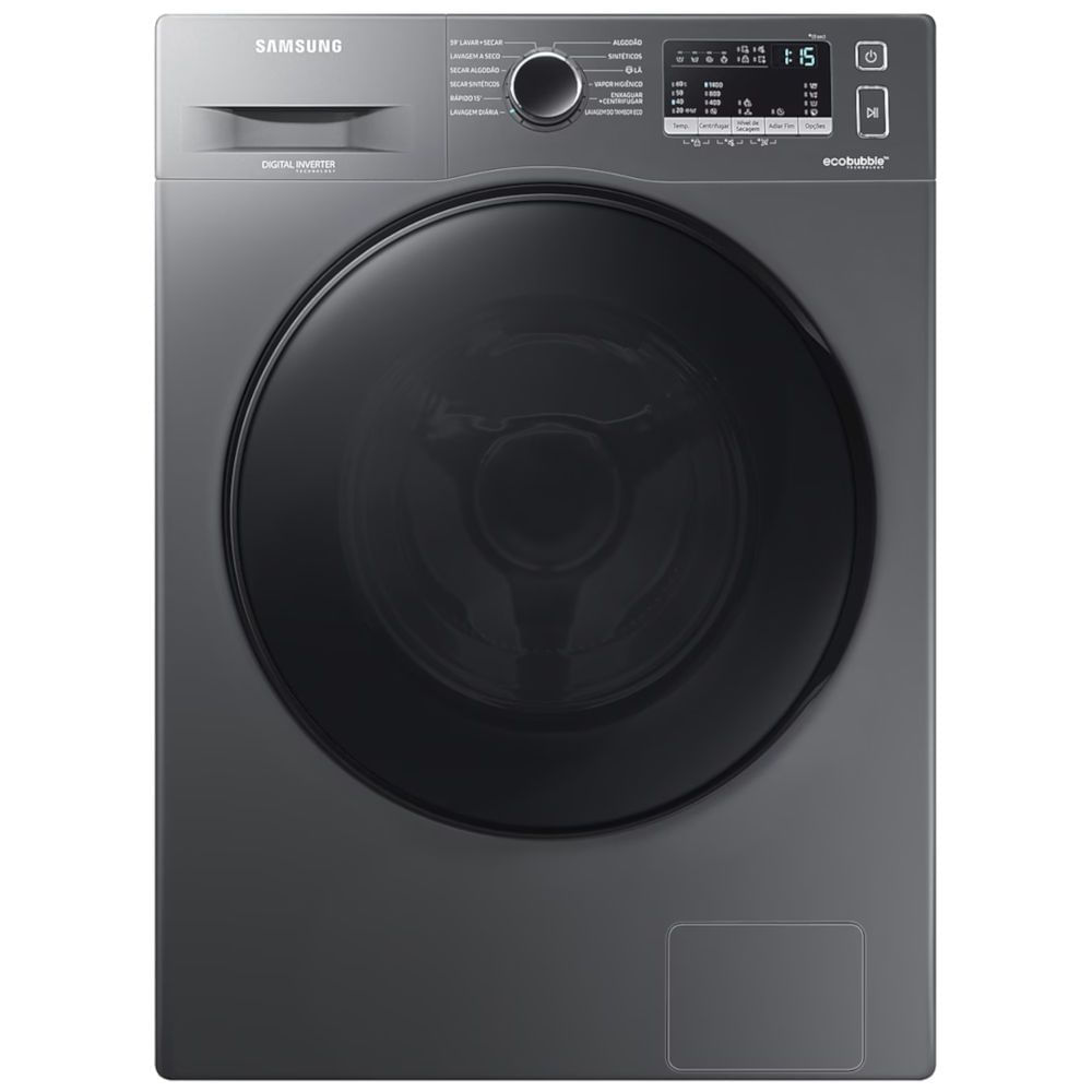 Lava e Seca Samsung WD11A Inox Ecobubble 11kg 12 Programas