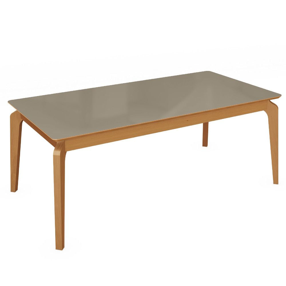 Mesa de Jantar Kappesberg CSJ019CA-FRV4 Retangular Tampo com Vidro 80x200x100cm - CARVALHO/FREIJO