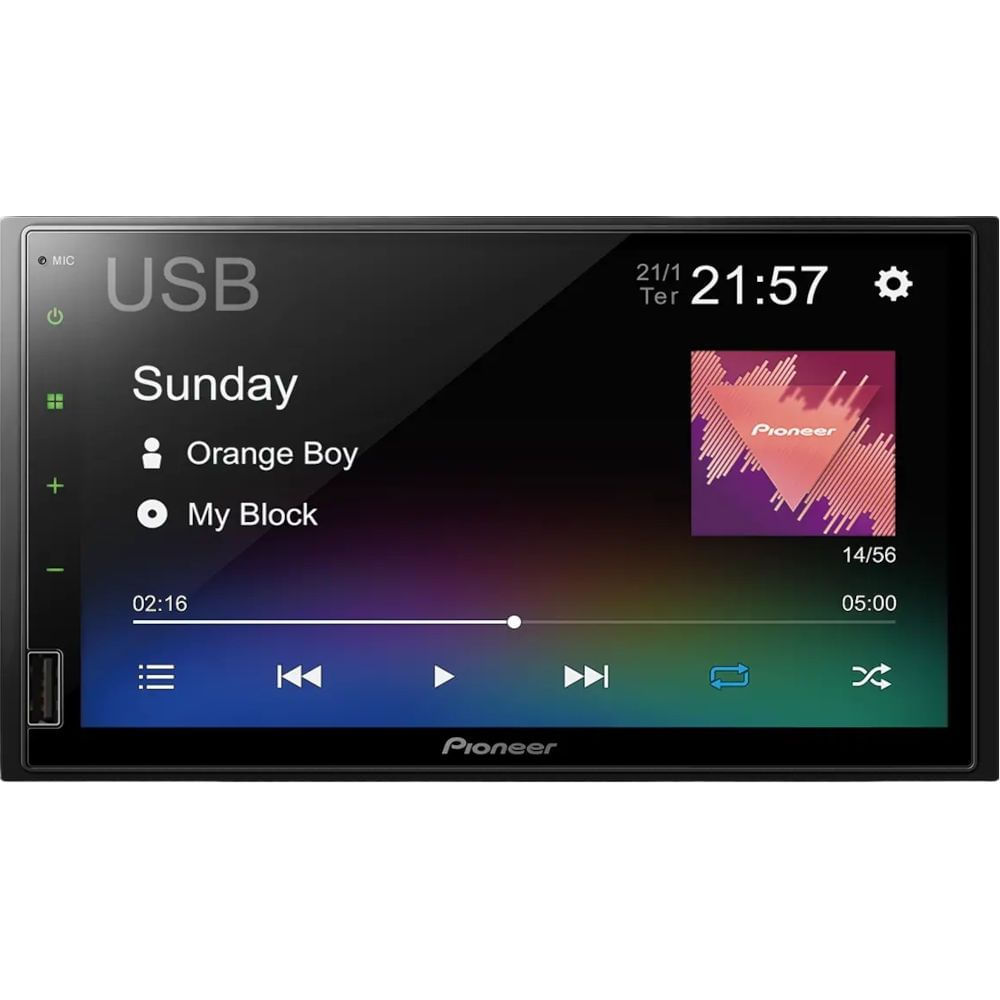 Central Multimídia Pioneer DMH-145BR 7" USB Bluetooth com Espelhamento