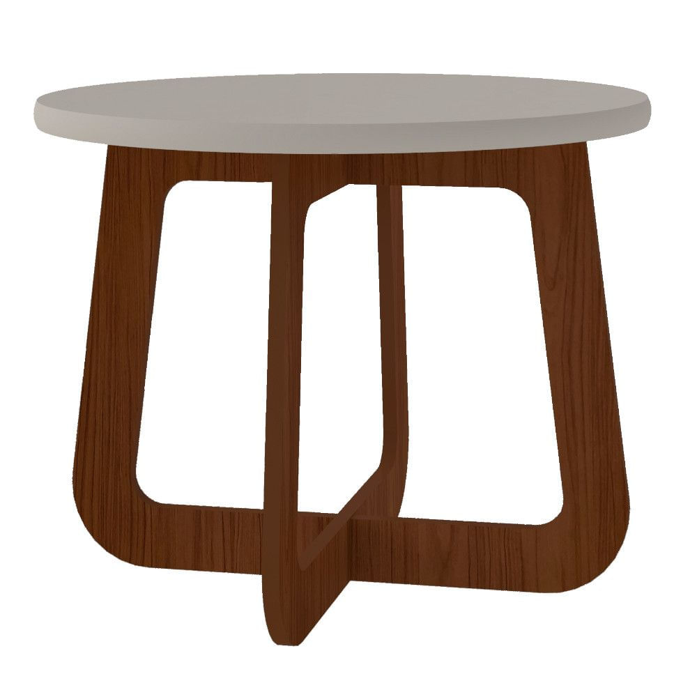 Mesa de Centro Artely Jasmin MDF 46,5x59x59cm - OFF WHITE/CEDRO